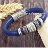 Kit Tutoriel Bracelet Cuir Regaliz Ethnique Bleu Fournitures Et Tuto