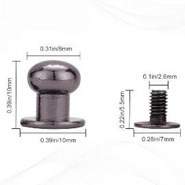 Bouton de col rivet a visser gun métal 10mm