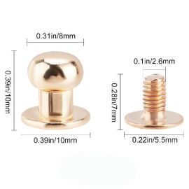 Bouton de col rivet a visser or rose 10mm