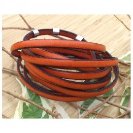 Cuir plat 5mm orange 