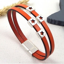 cuir plat 5mm orange en gros