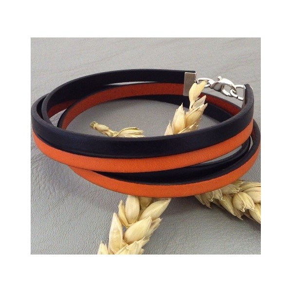 cuir plat 5mm orange en gros
