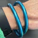 Bracelet jonc en silicone couleur métallisée a personnaliser
