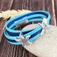 Kit bracelet cuir turquoise et bleu caraibes