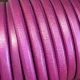 Cuir ovale regaliz fuchsia metal par 20cm