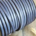 Cuir plat 5mm bleu acier 