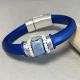 Kit bracelet cuir regaliz bleu avec perles ceramique et rocailles et 