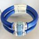 Kit bracelet cuir regaliz bleu avec perles ceramique et rocailles et 
