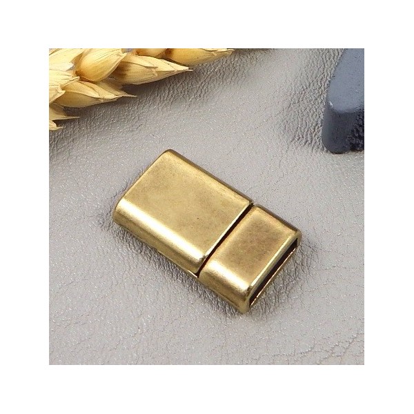 5 Fermoirs magnetiques extra plat bronze pour cuir 10mm