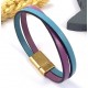 Cuir plat 3mm bleu ciel en gros