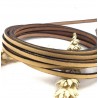 Cuir plat 3mm dore en gros