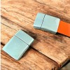 Fermoir magnetique plat argent pour cuir 15mm