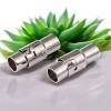 Fermoir magnetique acier inoxydable colonne pour cuir rond 4mm