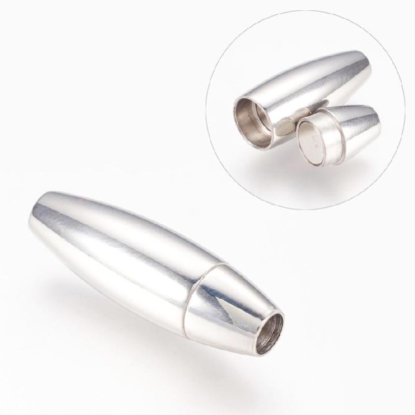 Fermoir magnetique design acier inoxydable pour cuir 4mm