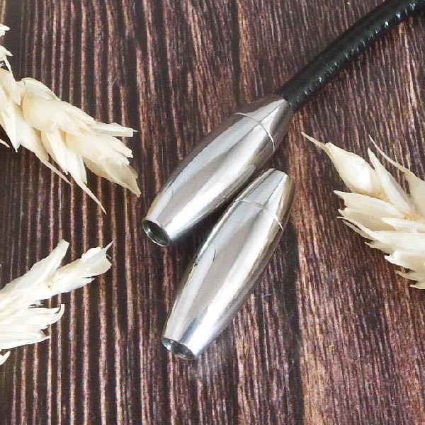 Fermoir magnetique design acier inoxydable pour cuir 4mm