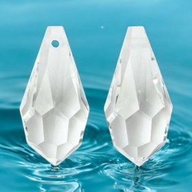 2 Pendentifs gouttes cristal tchèque Préciosa 15mm