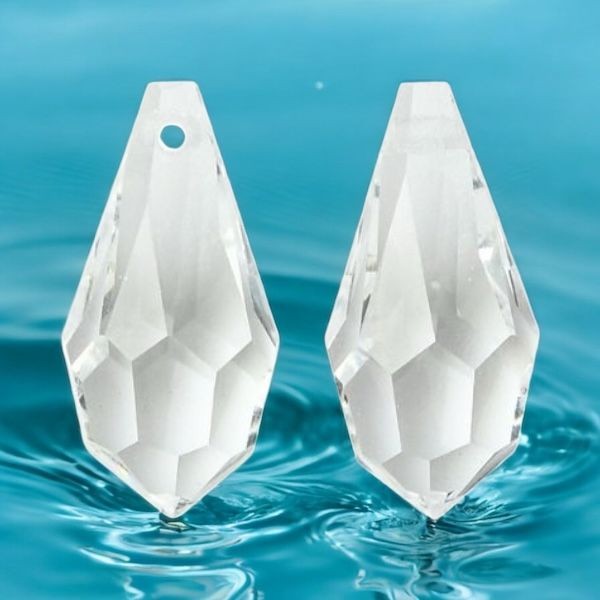 2 Pendentifs gouttes cristal tchèque Préciosa 15mm