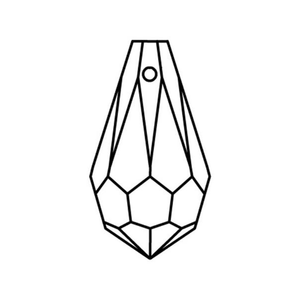 2 Pendentifs gouttes cristal tchèque Préciosa 15mm