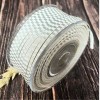 Cuir plat 3mm blanc raye argent