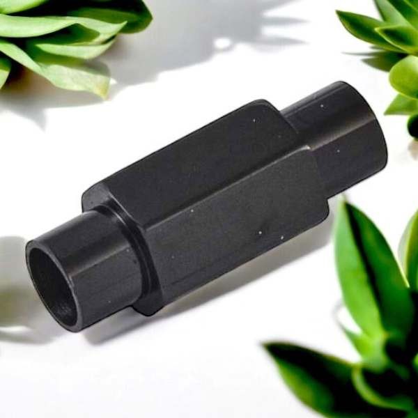 Fermoir magnetique acier inoxydable noir ecrou pour cuir rond 6mm