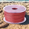 Cordon cuir rond tresse cuivre rouge metal 3MM par 20cm