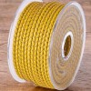 Cordon cuir rond tresse jaune 3MM par 20cm