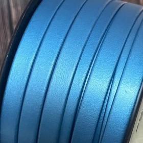 Cuir plat 10mm bleu nacre