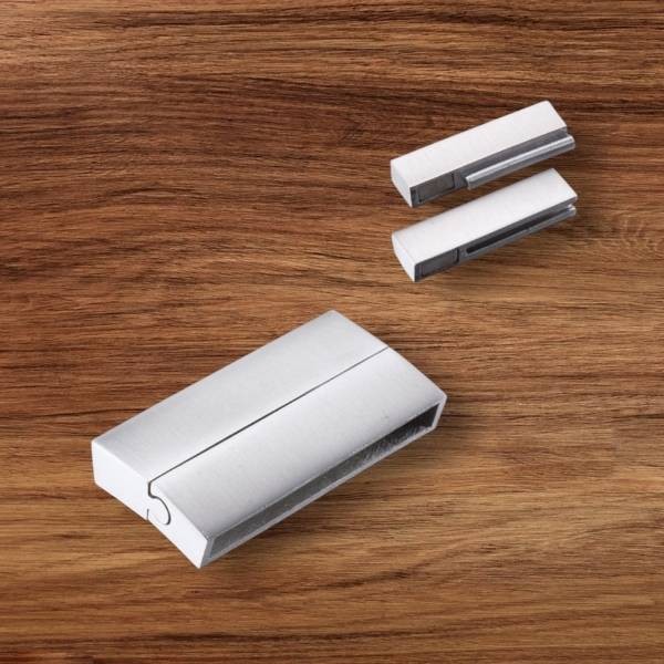 Fermoir magnetique acier inoxydable pour cuir 35mm