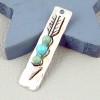 1 pendentif boheme fleche argent vieilli et howlite turquoise 43x10mm