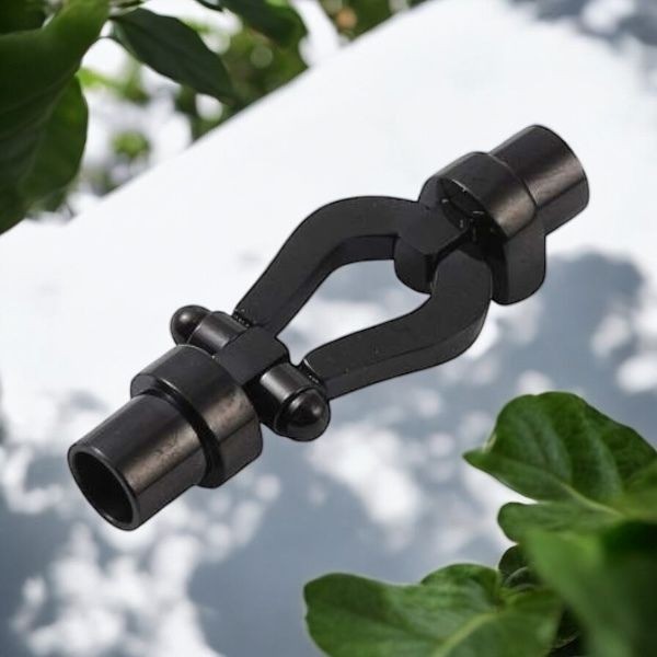 Fermoir magnetique manille acier inoxydable couleur noire pour cuir 5mm