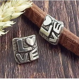 passe cuir love zamak argente pour cuir regaliz