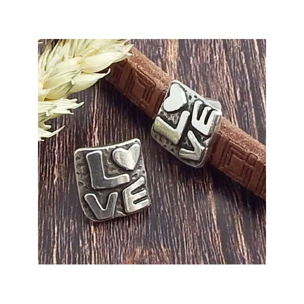 passe cuir love zamak argente pour cuir regaliz