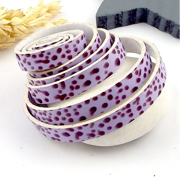 simili plat imprime tachete lilas et violet 10mm par 1 mètre
