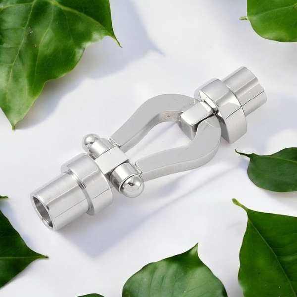 Fermoir magnetique manille acier inoxydable pour cuir 5mm