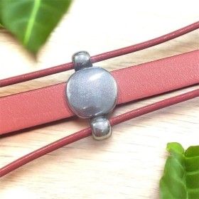 Passant separateur 3 trous argent pour cuir 10 et 2mm