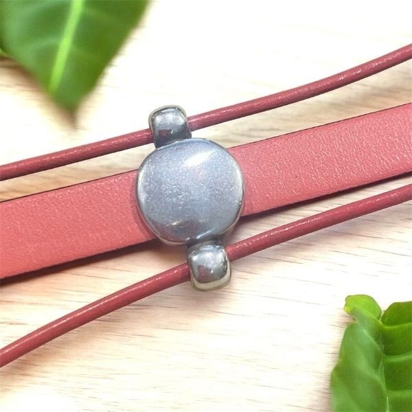 Passant separateur 3 trous argent pour cuir 10 et 2mm