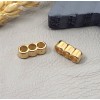 1 passe cuir separateur 3 trous zamak or pour cuir 3mm