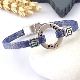 Kit tutoriel bracelet lame violet voeux perles et fermoir zamak plaque argent