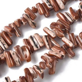 Perles irregulieres recangle en coquillage sienne 14mm