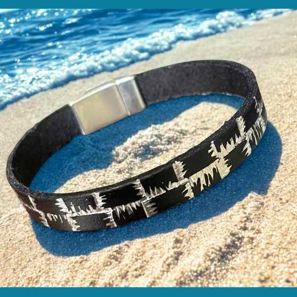 Kit tutoriel bracelet cuir argent et noir electro fermoir magnetique  plaque argent