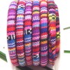Cordon coton ethnique fuchsia multicolore 6.5mm par 20cm