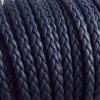 Cuir plat 5mm tresse bleu marine