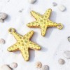 Pendentif etoile de mer acier inoxydable or 23mm