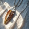 Pendentif pointe oeil de tigre 27mm