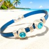 Kit bracelet cuir turquoise cabochons cristal swarovski turquoise