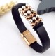 kit tuto bracelet cuir argent et or rose