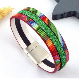 kit tutoriel bracelet cuir arc en ciel