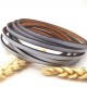 Cuir plat 5mm argent 
