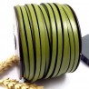 Cuir plat 5mm vert pistache 
