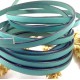 Cordon cuir plat 5mm vert ocean 